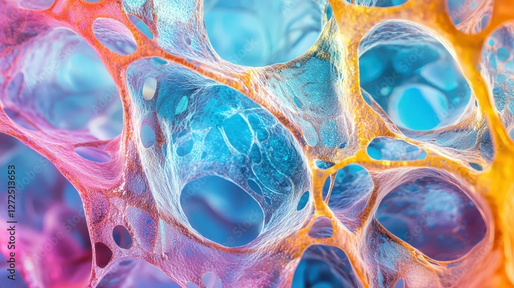Poster vivid high resolution image of colorful tissue structure and detail