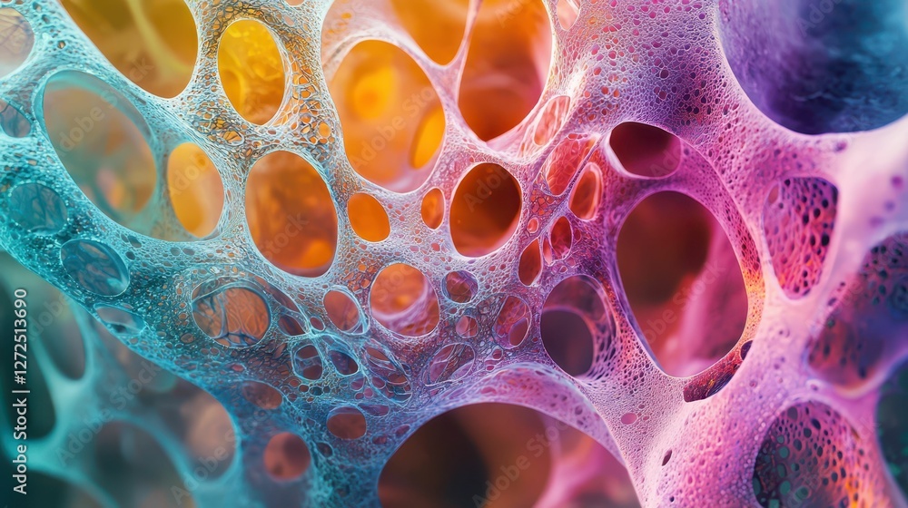 Poster vivid high resolution tissue structure with colorful details and patterns