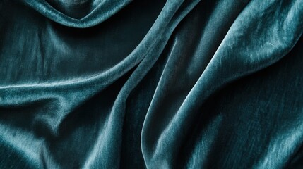 Fototapeta premium Luxury black satin fabric with a smooth, shiny texture, Elegant green silk fabric with a smooth, shiny texture