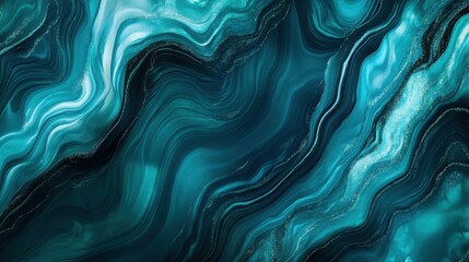 Obraz premium Abstract blue waves create a fluid, digital art texture