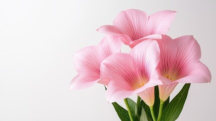 Fototapeta premium Pink Calla Lilies Bouquet, Close-up Studio Shot, White Background, Floral Design