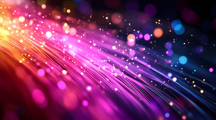 Obraz premium mesmerizing close radiant multicolored fiber