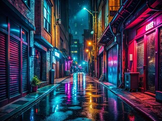 Mysterious Urban Alleyway at Night - Low Light Photography