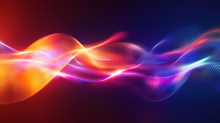 Obraz premium Radiant cosmic waveforms with gradient design in stunning vibrant colors. Hyper-Real Light Reflections. Illustration
