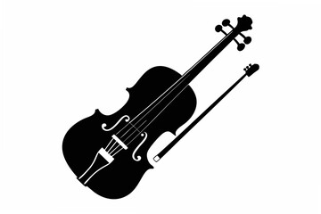 Obraz premium violin silhouette vector