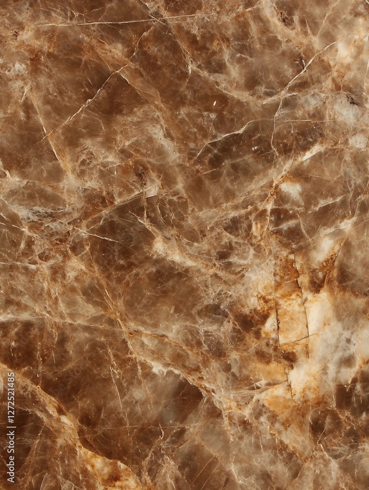 Poster Close-up of Beautiful Brown Marble Texture Showing Natural Patterns and Swirls : Generative AI