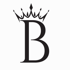 Initial Letter B Crown Logo Concept For Fashion and Beauty Symbol Vector Template
