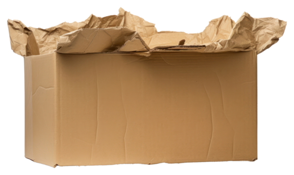 PNG Damaged carton cardboard box