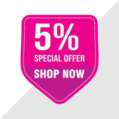 5% Discount Offer Banner - Limited Time Sale