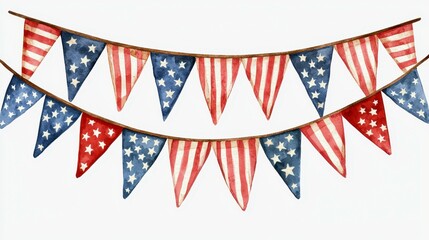 Obraz premium Festive Patriotic Bunting Decoration with Stars and Stripes Pattern