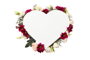 PNG, March 8. Frame of flowers, with space for text, isolated on white background.