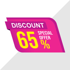 65% Off Discount Banner - Super Sale Announcement