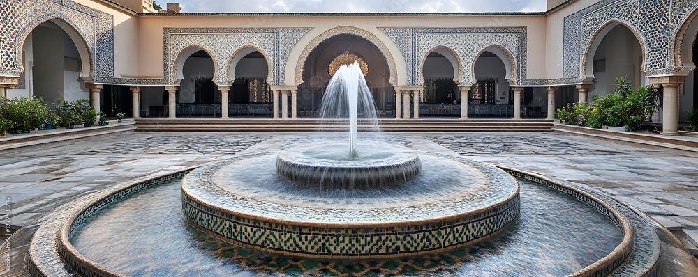 Aufkleber intricate fountain and courtyard architecture in a serene setting