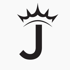 Initial Letter J Crown Logo Concept For Fashion and Beauty Symbol Vector Template