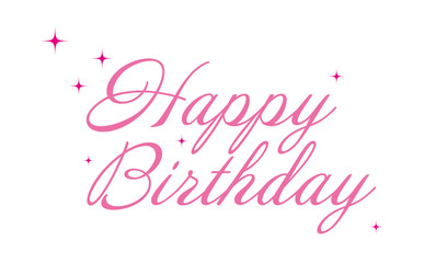 手書き風におしゃれに書いた、Happy Birthday（誕生日おめでとう）のロゴマーク
