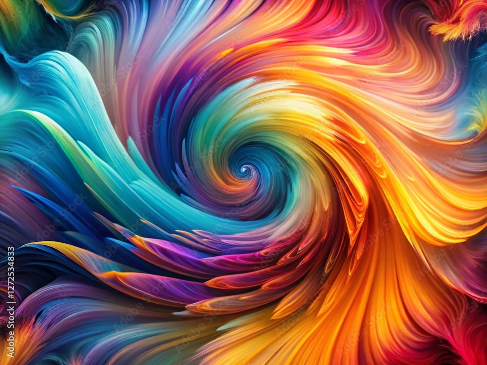 Poster panoramic abstract swirl: gradient colors in dynamic motion - high-resolution stock photo