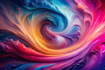 Obraz premium Panoramic Abstract Swirling Pink Purple Blue Paint Texture Background