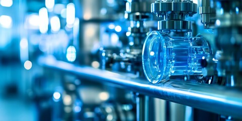 Fototapeta premium Hybrid hydrogen facility, balancing blue, green, and grey production for diverse energy applications
