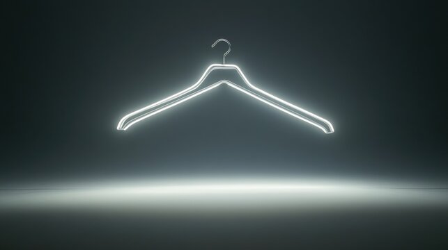 A coat hanger glowing softly in a minimalist room, symbolizing abortion rights. Ideal for powerful visuals