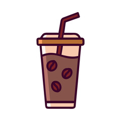 Coffee culture iced latte cup icon