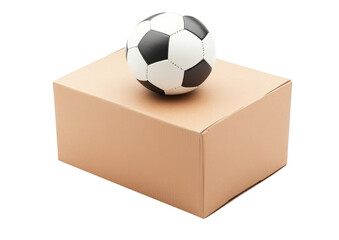 Single brown American football with detailed stitching isolated on a transparent background