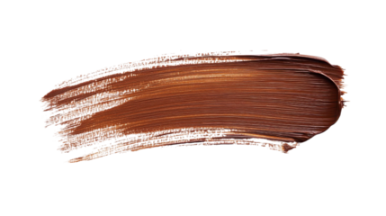 Brown paintbrush stroke with shading effect isolated on a transparent background