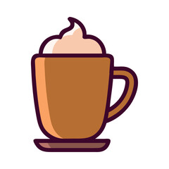 Coffee culture in hot mug icon