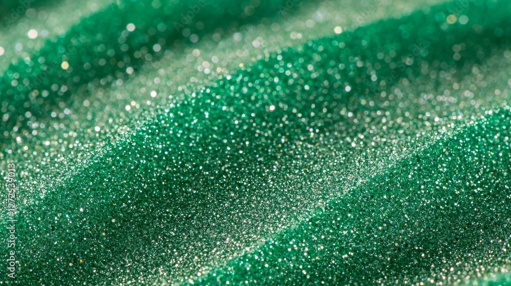 Poster This captivating texture showcases a wave of shimmering green particles, creating a mesmerizing visual effect. The light dances across the surface, evoking a sense of enchantment and wonder