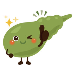 グッドサインを出す胆嚢のキャラクターイラスト