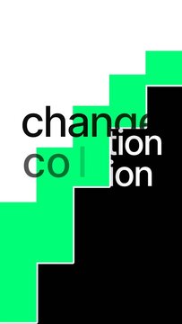 Vertical Block Shape Transitions with Text