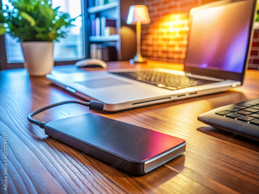 Aufkleber panoramic view: fast external ssd & hdd backup solutions for data security
