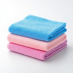 Soft and Cozy Textured Towels Stacked in Vibrant Colors for Home and Bathroom Decor