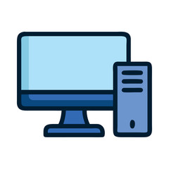 Telecomunication desktop computer icon