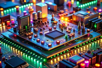 Panoramic View of ATmega Microcontroller System in Operation