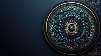 Elegant Teal and Gold Mandala Design