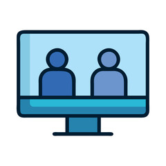Telecomunication video conference icon