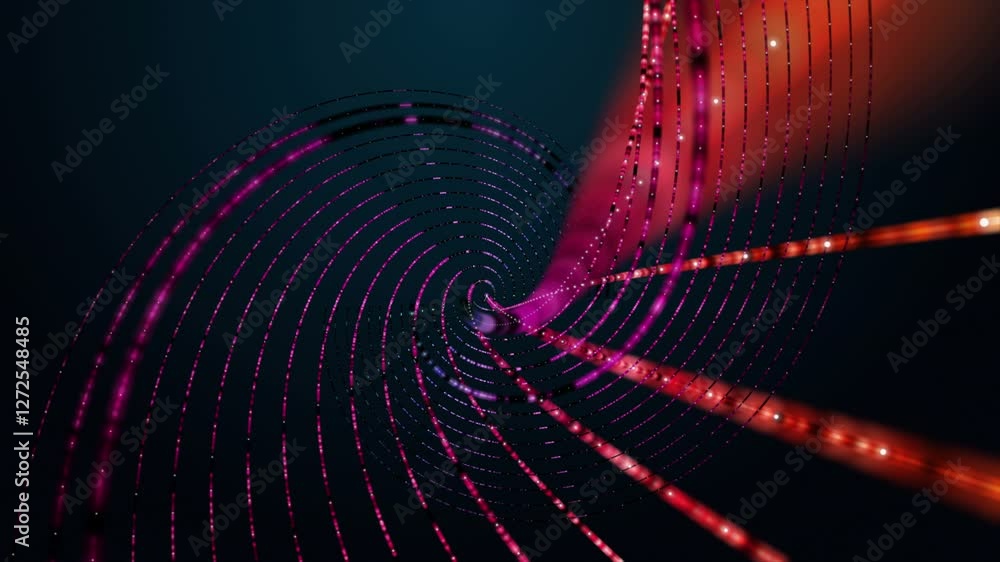 Poster futuristic video animation with stripe wave object in slow motion, 4096x2304 loop 4k