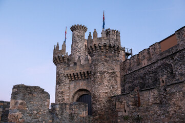 Panorama of the Templar Castle, Ponferrada Castle.Ponferrada in the Province of Leon in Spain on the Camino de Santiago