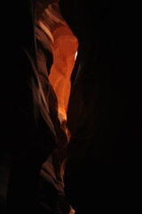 Golden Light Streaming Through the Narrow Passage of Antelope Canyon in Arizona, United States desert southwest