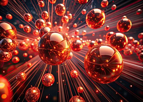High-definition architectural photography backdrop: glowing red orb streaks CGI.