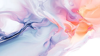 Fototapeta premium Abstract colorful fluid art with soft pastel tones and flowing patterns for creative projects.