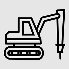 vector excavator icon