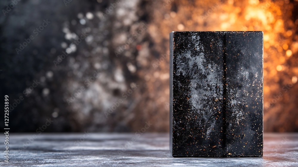 Aufkleber Elegant Textured Black Soap with a Glamorous Background Display : Generative AI