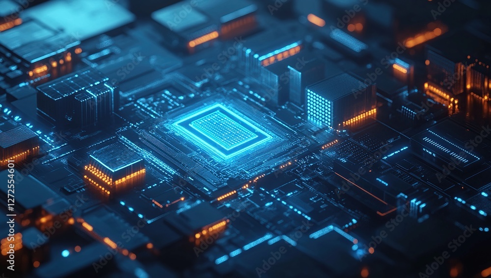 Poster exploring the intricate circuits: a deep dive into microchip technology and its future