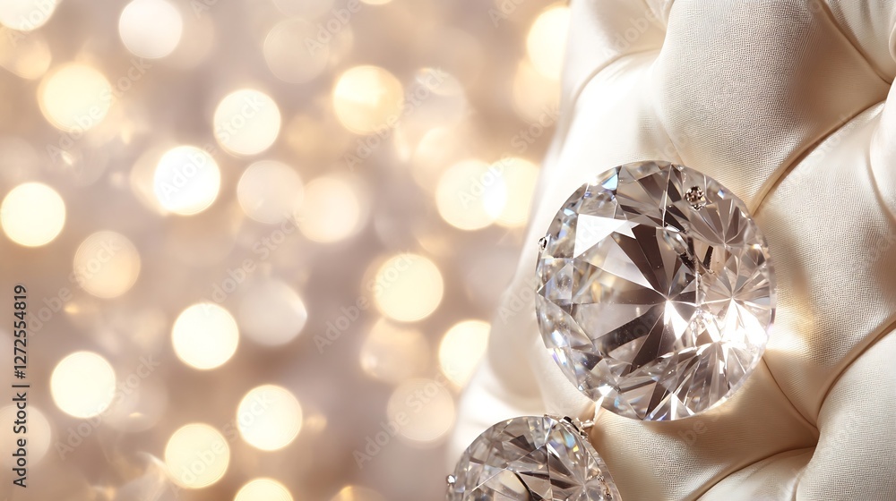 Aufkleber Elegant close up of sparkling diamonds set against a luxurious backdrop with bokeh lights : Generative AI