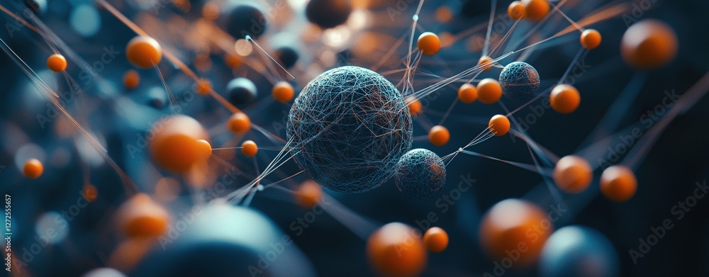 Poster Abstract Network: Interconnected Spheres Showcase Complex Systems, Visualizing Data Flows Dynamically in 3D