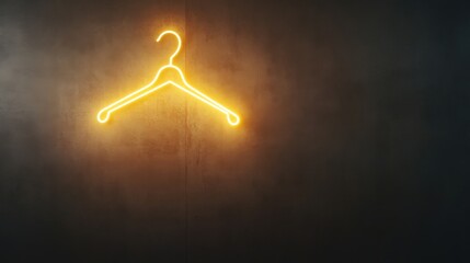 A glowing coat hanger symbol on a neutral wall, symbolizing abortion rights. Ideal for evocative visuals