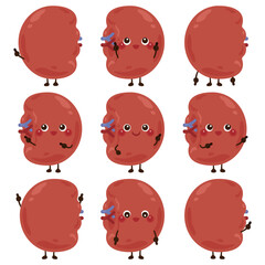 指さしをする脾臓のキャラクターセット