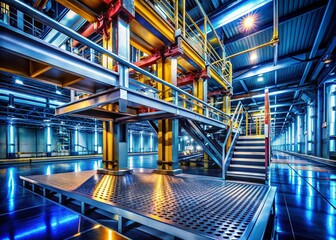Fototapeta premium Precision Engineered Adjustable Support System: Metallic Platform for Stability and Control