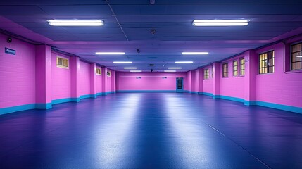 Obraz premium Pink and blue hallway interior architectural design